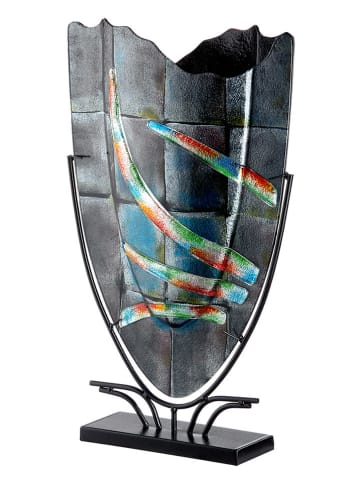 GILDE Vase "Varosia" in Grau - (B)35 x (H)58 cm