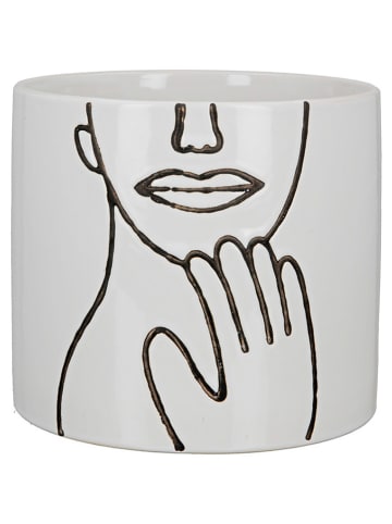 GILDE Übertopf "Timido" in Weiß - (B)15,5 x (H)14 cm