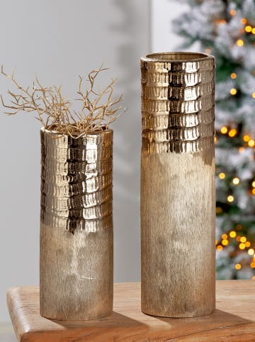 GILDE Vase "Trento" in Gold - (H)35,5 x Ø 10 cm