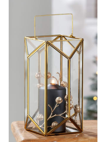 GILDE Windlicht "Cozy" in Gold - (B)18 x (H)29 cm