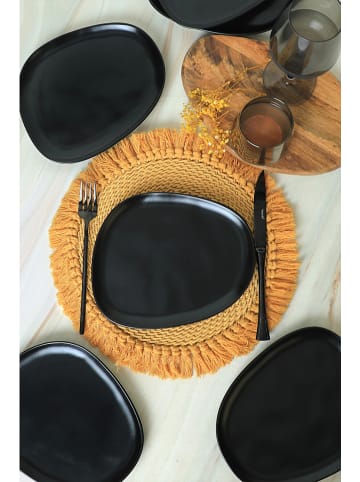 Hermia 6er-Set: Speiseteller in Schwarz