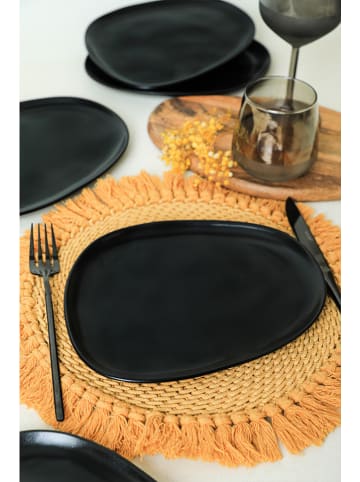 Hermia 6er-Set: Speiseteller in Schwarz