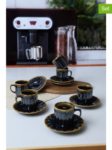 Hermia 6er-Set: Kaffeetassen in Dunkelblau - 105 ml