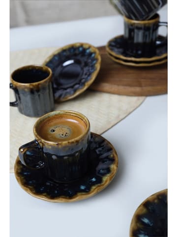 Hermia 6er-Set: Kaffeetassen in Dunkelblau - 105 ml