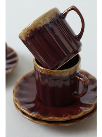 Hermia 6-delige set: koffiekoppen bruin