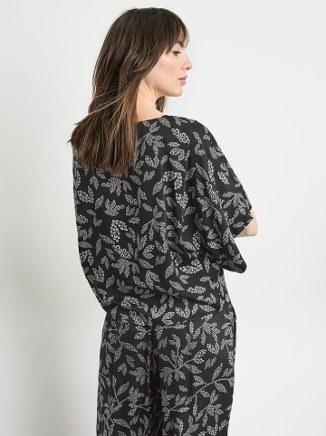 TAIFUN Blouse zwart/crème