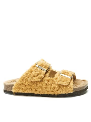 Mandel Pantoletten in Braun