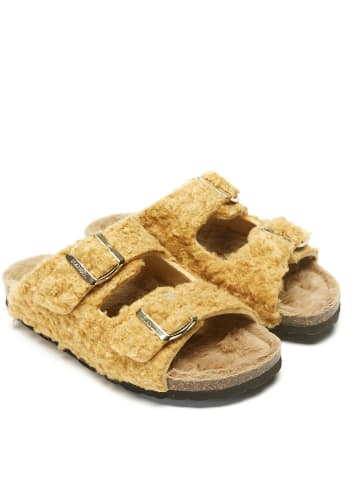 Mandel Pantoletten in Braun