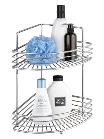 Wenko Edelstahl Eck-Duschregal "Milano" in Silber - (B)31,5 x (H)37 x (T)22,5 cm