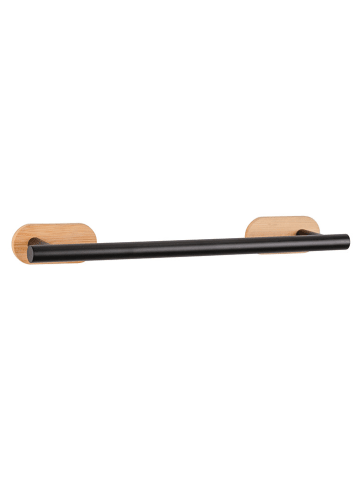 Wenko Edelstahl-Handtuchhalter "Orea Bamboo" in Schwarz - (L)40 x (H)4,5 x (T)7,5 cm