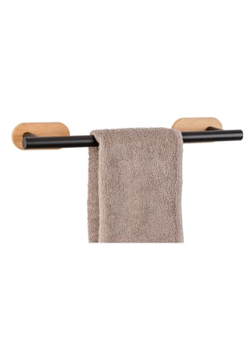 Wenko Roestvrijstalen handdoekhouder "Orea Bamboo" zwart - (L)40 x (H)4,5 x (D)7,5 cm