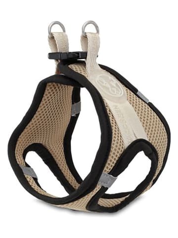 VOV & VUF Szelki w kolorze beżowo-czarnym dla psa - dł. 26-30 cm