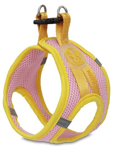 VOV & VUF Hundegeschirr in Rosa/ Gelb - (L)26-30 cm