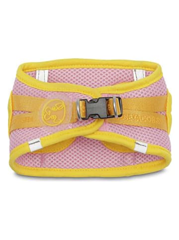 VOV & VUF Hundegeschirr in Rosa/ Gelb - (L)26-30 cm