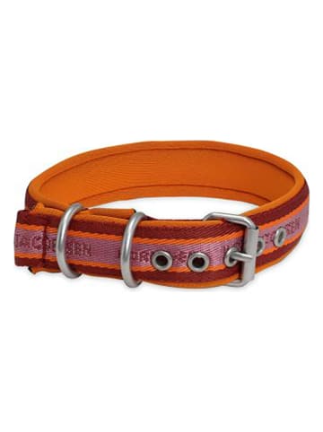 VOV & VUF Hundehalsband in Braun/ Lila/ Orange