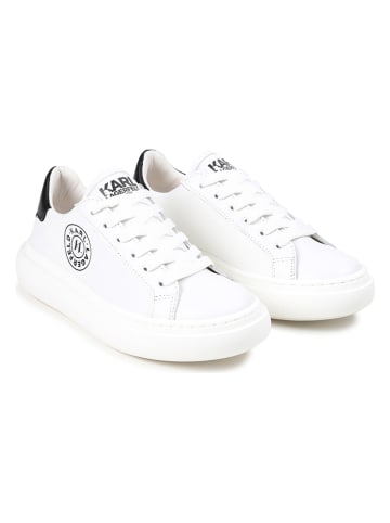 Karl Lagerfeld Kids Skórzane sneakersy w kolorze białym