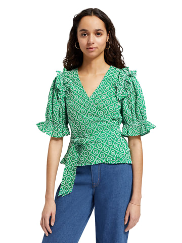 Scotch & Soda Bluse in Grün/ Weiß