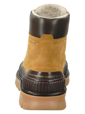 GANT Footwear Skórzane botki "Nebrada" w kolorze żółtym