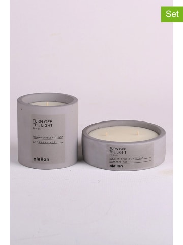 Scandinavia Concept 2er-Set: Duftkerzen "Turn Off The Light" in Grau - 2x 220 g