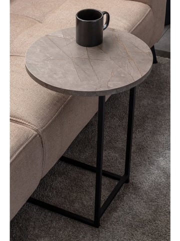 Scandinavia Concept Beistelltisch "Mitazor" in Grau/ Schwarz - (H)57 x Ø 38 cm