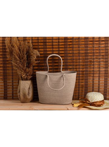 Scandinavia Concept Shopper "Ezekiel" beige - (B)46 x (H)46 x (D)18 cm