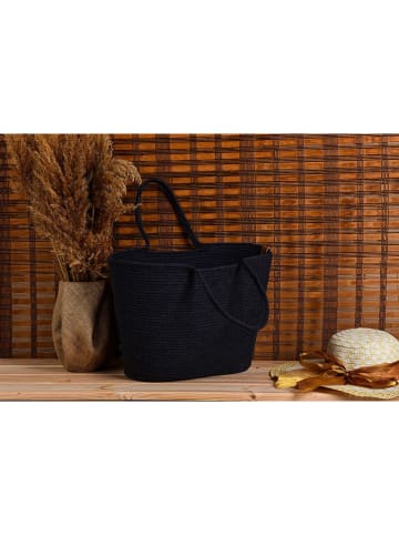 Scandinavia Concept Shopper "Ezekiel" in Schwarz - (B)46 x (H)46 x (T)18 cm