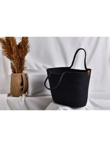 Scandinavia Concept Shopper "Ezekiel" in Schwarz - (B)46 x (H)46 x (T)18 cm