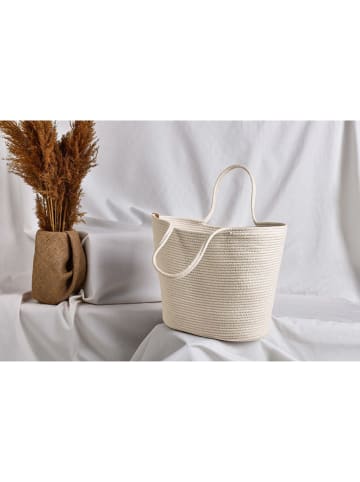 Scandinavia Concept Shopper "Ezekiel" in Creme - (B)46 x (H)46 x (T)18 cm