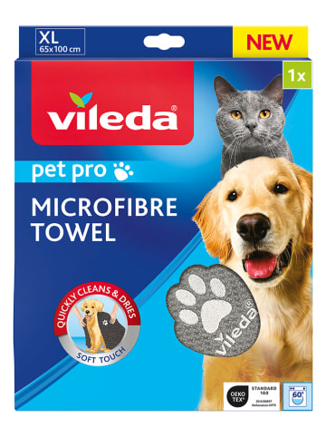 Vileda Ręcznik "XL Pet Pro” w kolorze szarym z mikrofibry