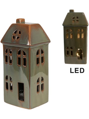 Clayre & Eef Dekofigur "Haus" in Grün - (B)7 x (H)15 x (T)6 cm - (B)7 x (H)15 x (T)6 cm