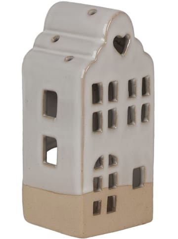 Clayre & Eef Świecznik w kolorze beżowo-kremowym - 7 x 14 x 6 cm