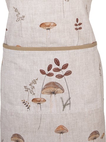 Clayre & Eef Schürze in Creme/ Braun - (L)85 x (B)70 cm