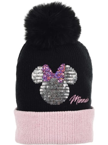 Disney Minnie Mouse Bommelmütze in Schwarz