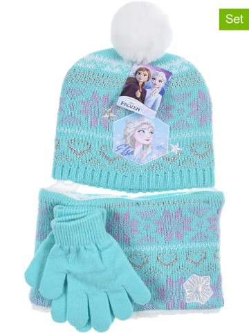 Disney Frozen 3tlg. Winteraccessoires-Set "Frozen" in Türkis