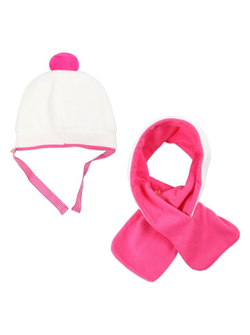 Billieblush 2-delige set: muts en sjaal wit/roze