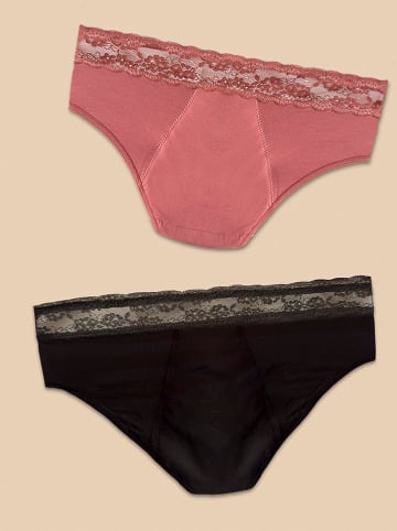 FreeU 2er-Set: Periodenpantys in Pink/ Schwarz