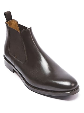 British Passport Leder-Chelsea-Boots in Braun