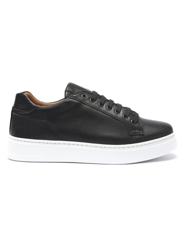 British Passport Leder-Sneakers in Schwarz