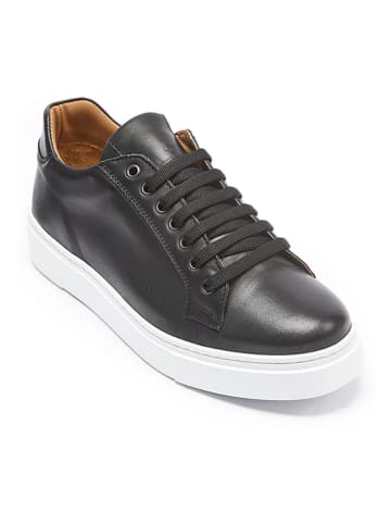 British Passport Leder-Sneakers in Schwarz