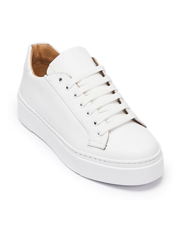 British Passport Leren sneakers wit