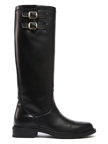 British Passport Leder-Stiefel in Schwarz