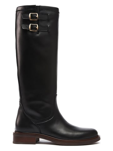 British Passport Leder-Stiefel in Schwarz