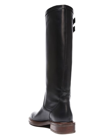 British Passport Leder-Stiefel in Schwarz