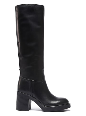 British Passport Leder-Stiefel in Schwarz