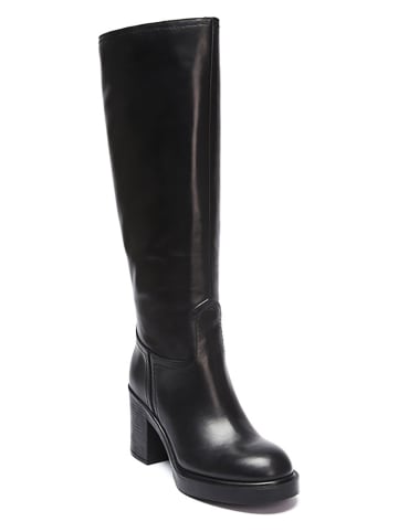 British Passport Leder-Stiefel in Schwarz