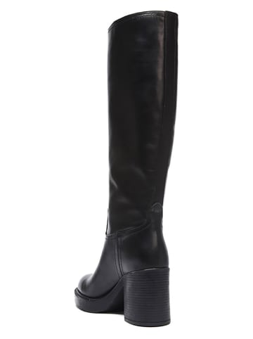 British Passport Leder-Stiefel in Schwarz
