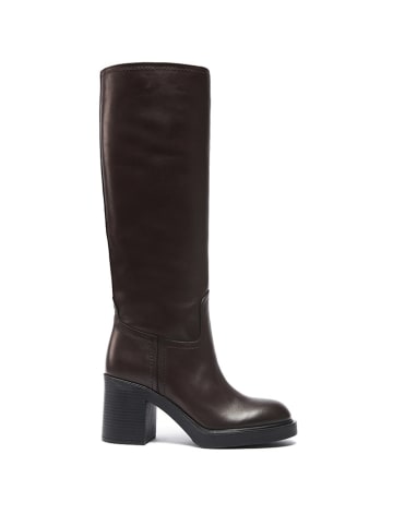 British Passport Leder-Stiefel in Braun