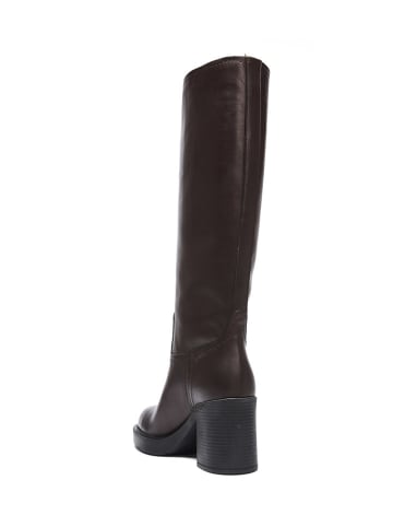 British Passport Leder-Stiefel in Braun