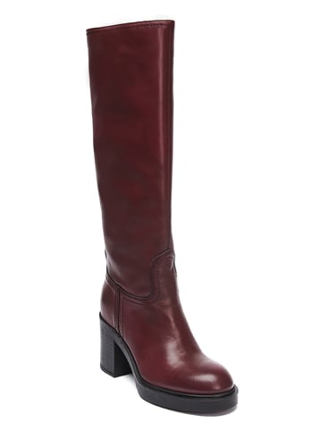 British Passport Leder-Stiefel in Bordeaux