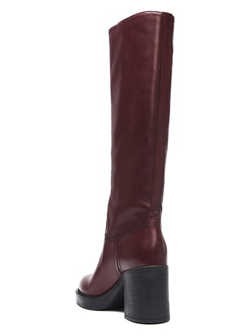 British Passport Leder-Stiefel in Bordeaux